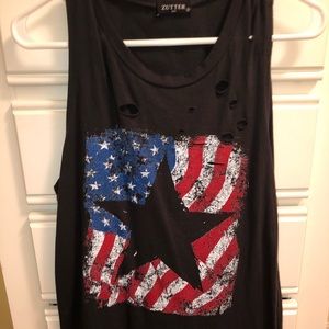 Women’s distressed USA tank top, women’s tank top, USA tank top, distressed tank